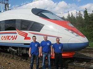 Высокоскоростной электропоезд Velaro RUS2 в составности два сцепленных электропоезда №№ ЭВС1-009, ЭВС1-010 (2014 г.)